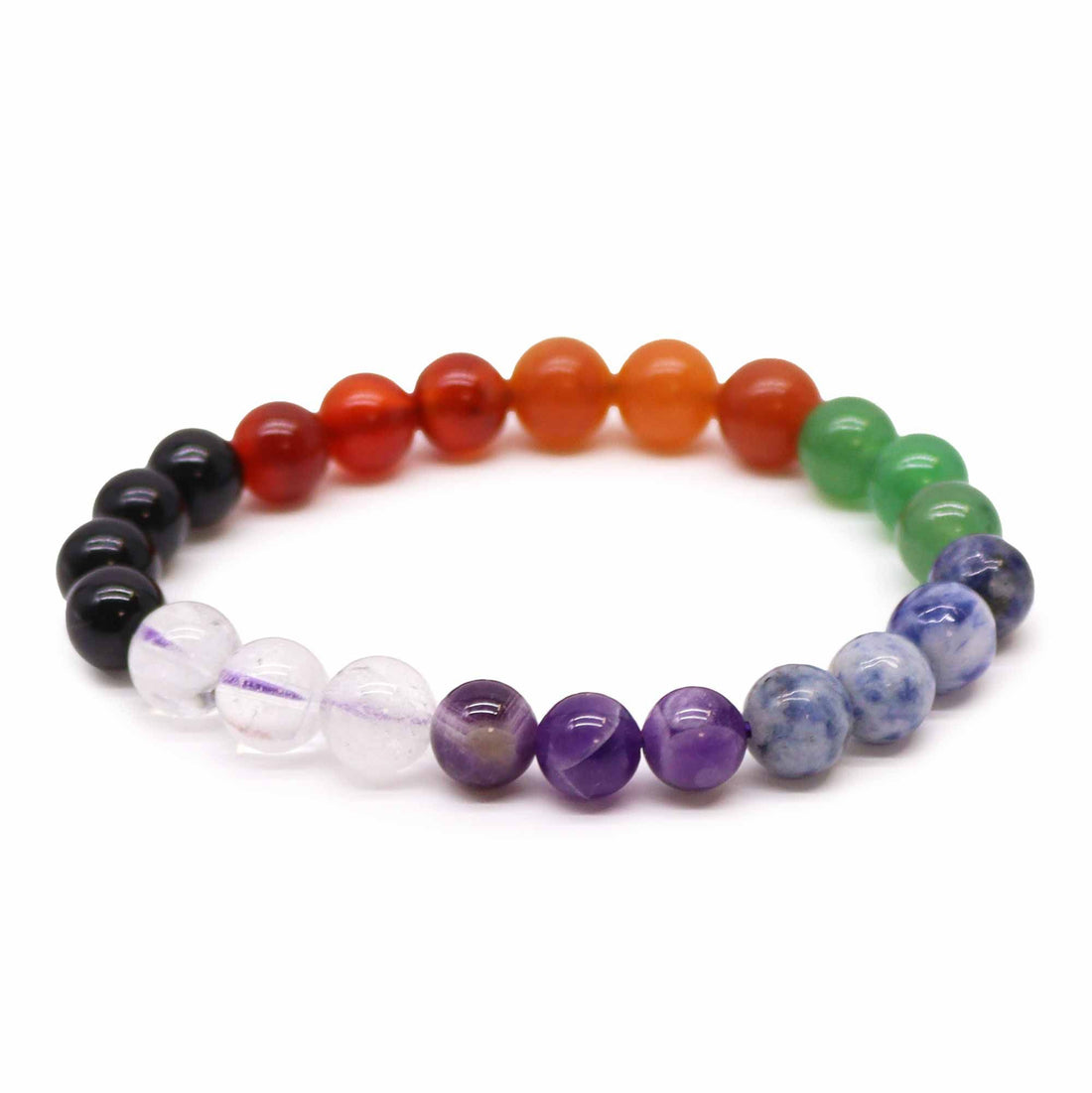 Bracelet Pierres des 7 Chakras – Harmonie en 7 chakras sur fond doux Brillanceleste - vue 7