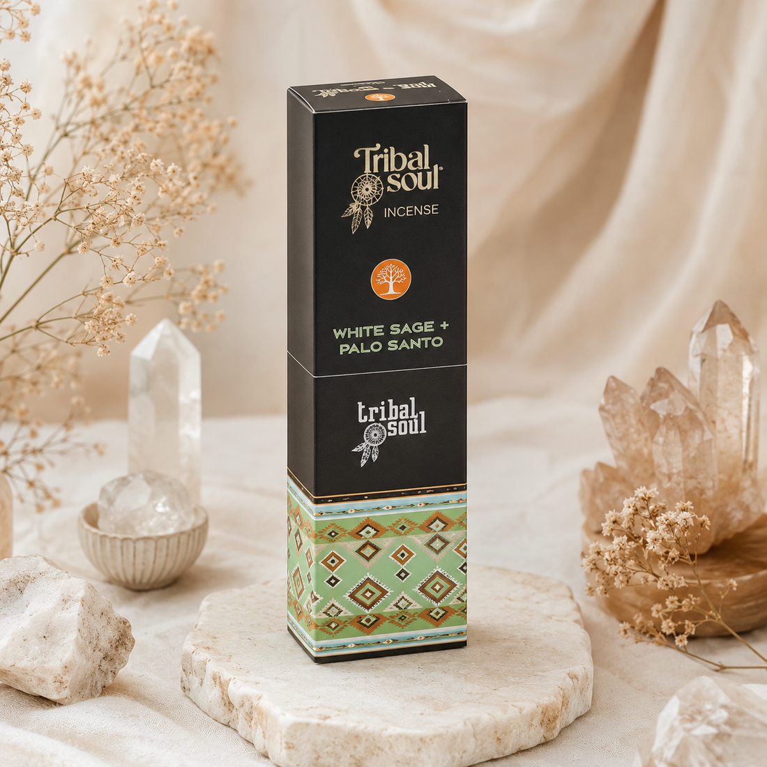 Encens Sauge Blanche et Palo Santo dans une ambiance douce Brillanceleste
