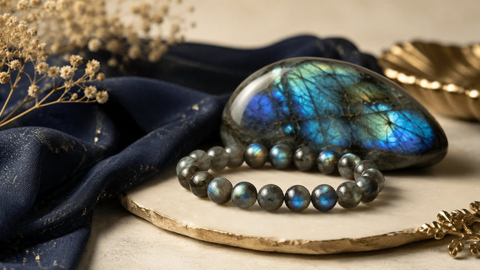 Labradorite aux reflets bleus et pierre naturelle de Madagascar