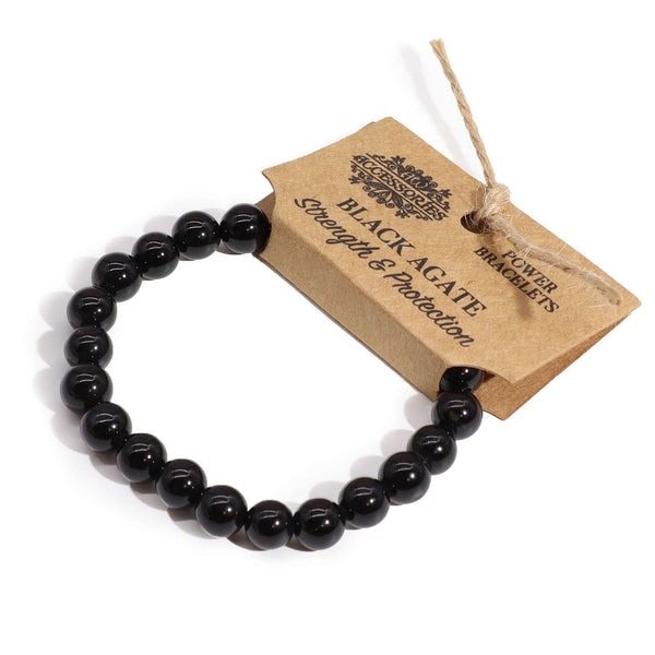 Bracelet en agate noire de la collection Protection Brillanceleste