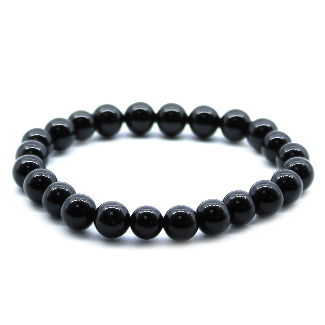 Bracelet Agate Noire – Protection & Ancrage en agate noire sur fond doux Brillanceleste - vue 2