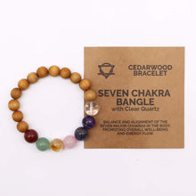 Bracelet Bois de Cèdre & 7 Chakras en 7 chakras sur fond doux Brillanceleste - vue 3