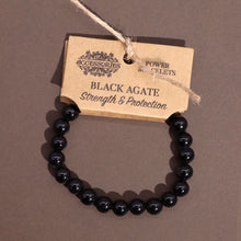 Bracelet Agate Noire – Protection & Ancrage en agate noire sur fond doux Brillanceleste - vue 3