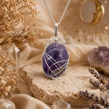 Collier Spirale Améthyste Brillanceleste - visuel rituel doré