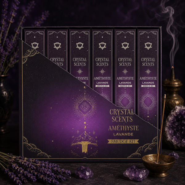 Encens Améthyste Lavande Brillanceleste pour rituel bien-être et purification