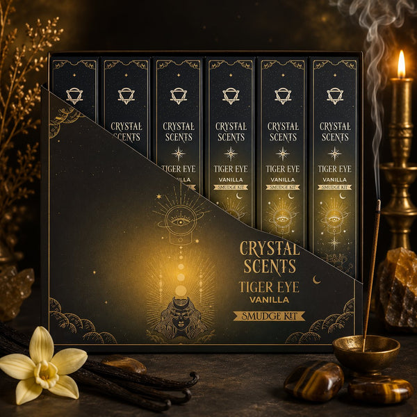 Encens Œil de Tigre Vanille Brillanceleste pour rituel de purification