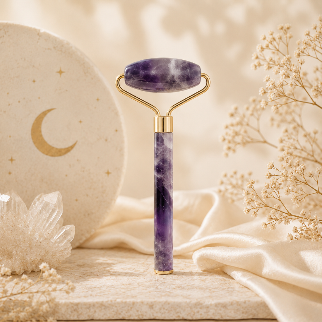 Roller visage améthyste pour rituel sérénité Brillanceleste