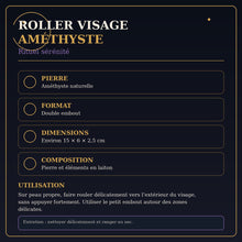 Informations Roller Visage Améthyste Brillanceleste : pierre, format, dimensions, composition et utilisation