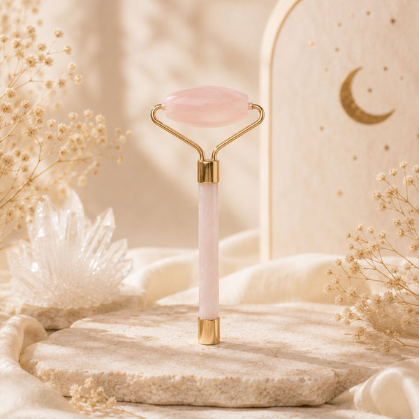Roller visage quartz rose pour routine douceur Brillanceleste